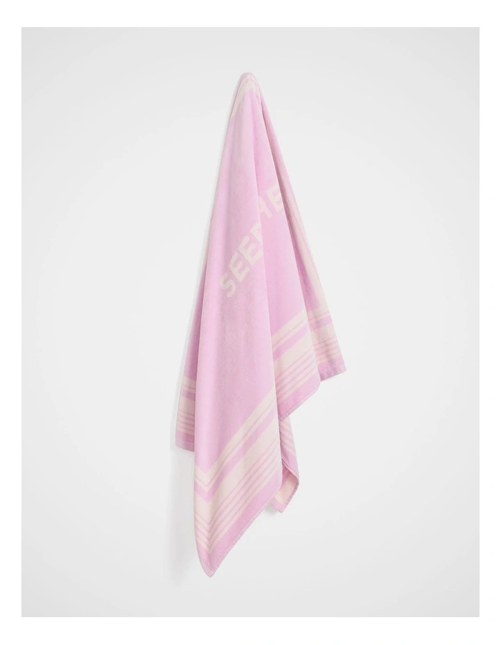 Seed Logo Beach Towel in Petal Pink image 3