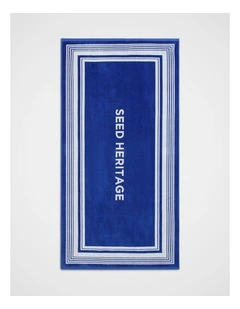 Seed Logo Beach Towel in Sapphire Blue