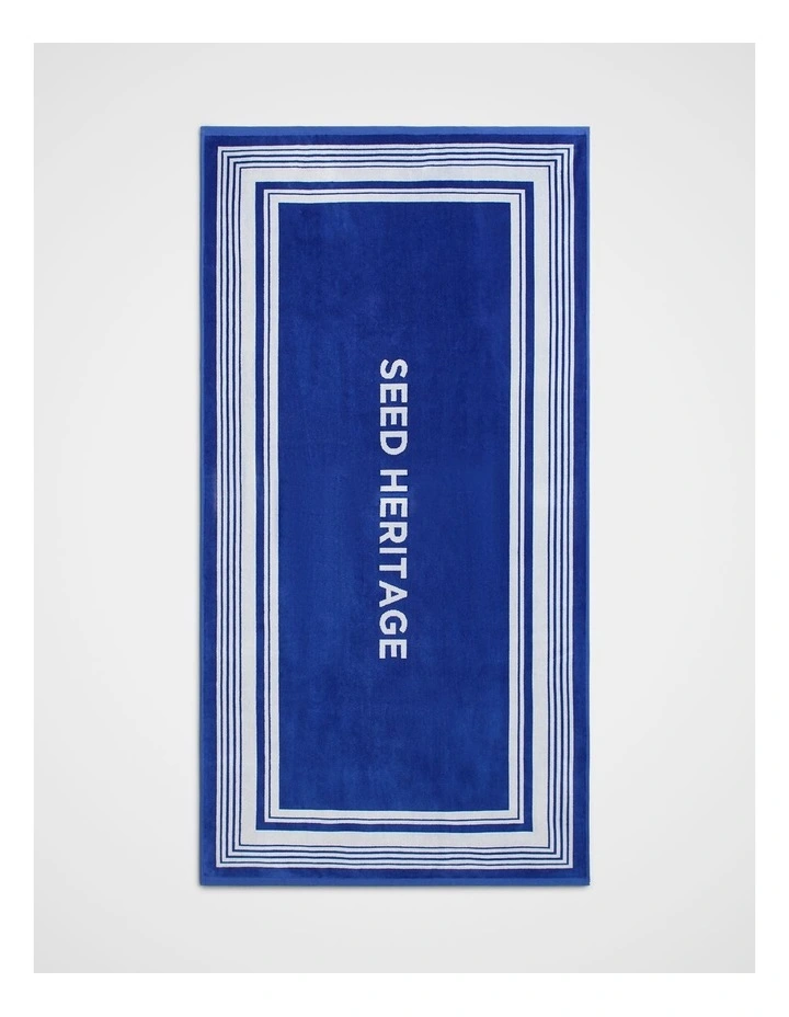 Seed Logo Beach Towel in Sapphire Blue image 1