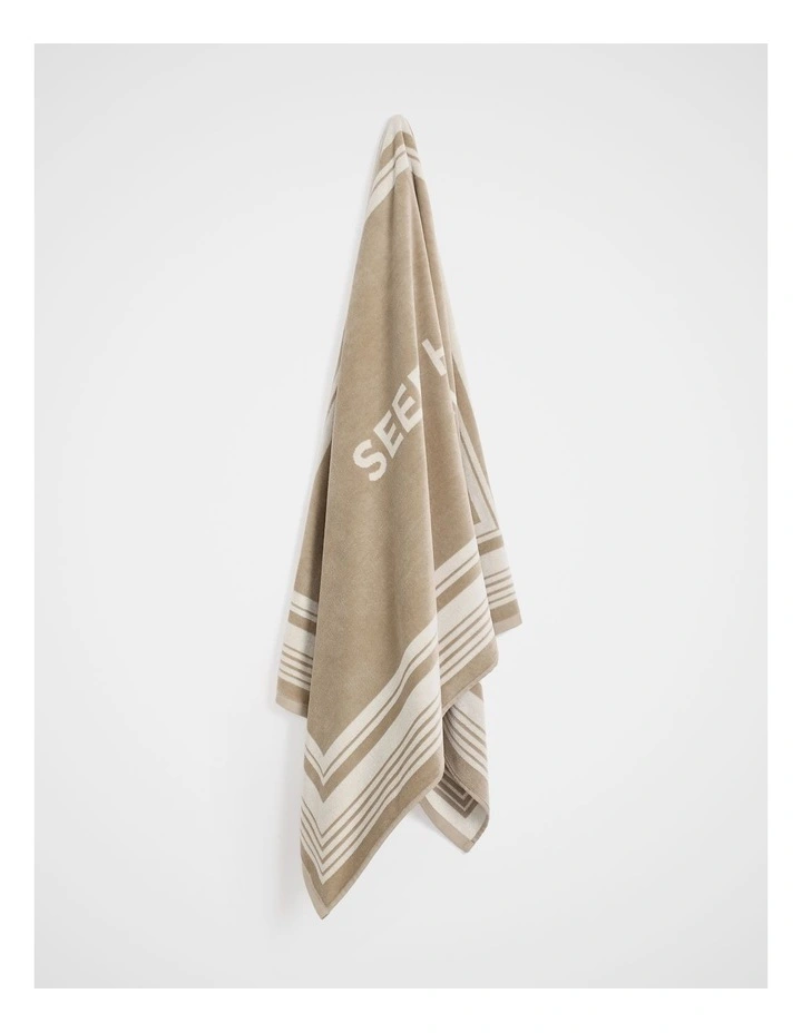 Seed Logo Beach Towel in Warm Sand image 3