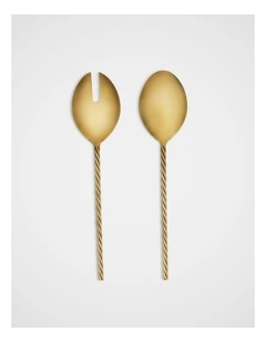 Twist Salad Servers in Gold