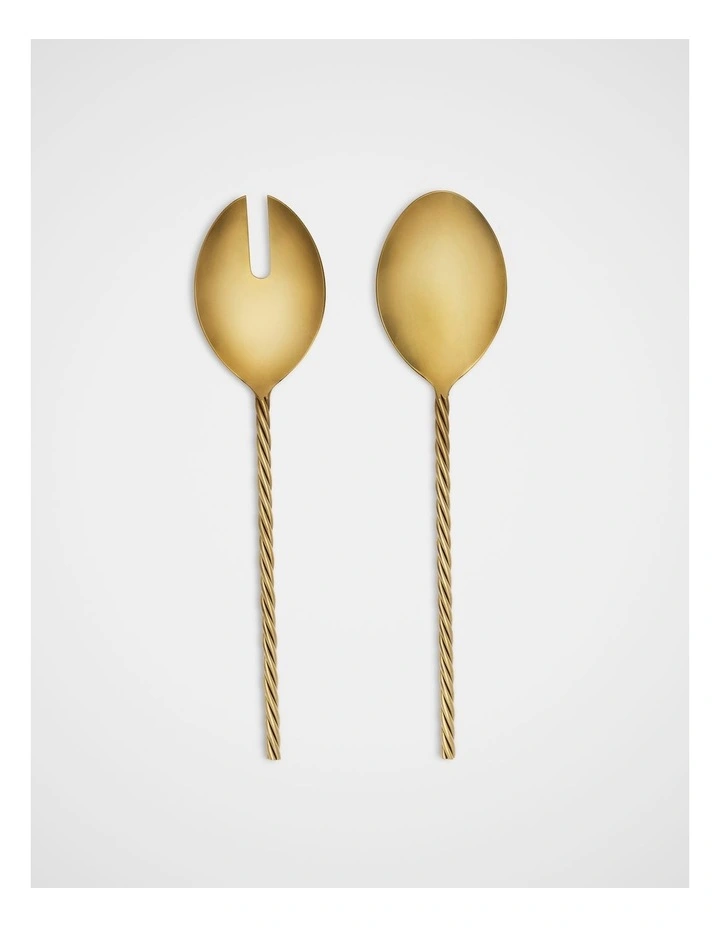 Twist Salad Servers in Gold image 1