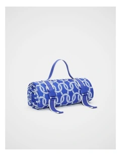 Rope Picnic Rug in Sapphire Blue