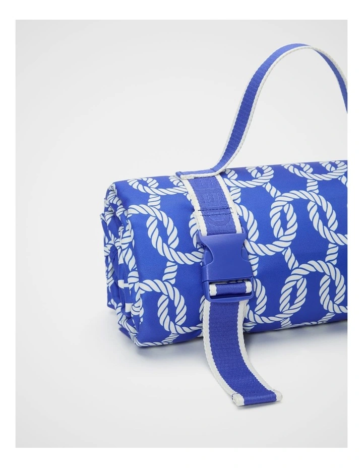 Rope Picnic Rug in Sapphire Blue image 2