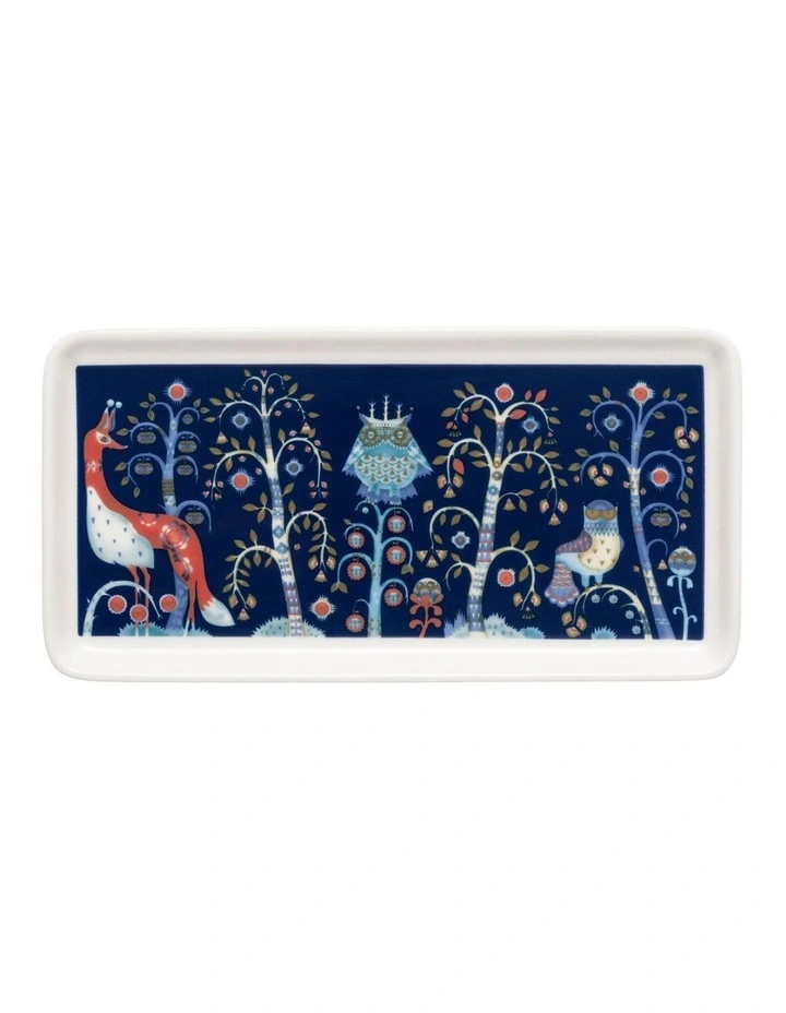Taika Rectangle Plate 12x24cm in Blue image 1