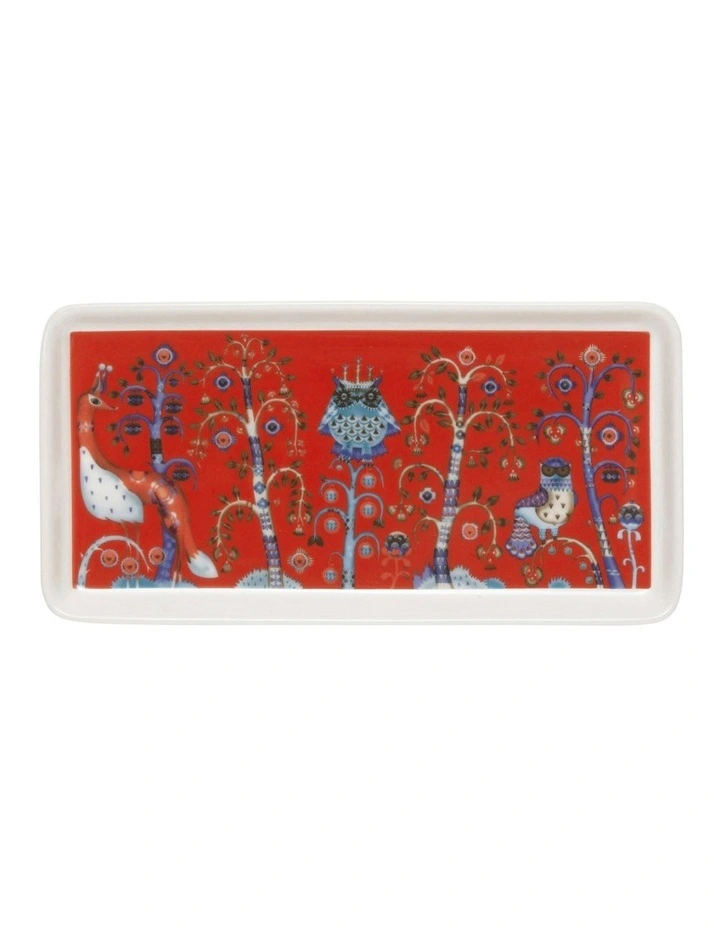 Taika Rectangle Plate 12x24cm in Red image 1