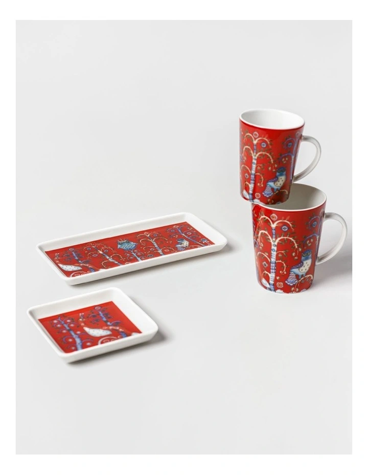 Taika Rectangle Plate 12x24cm in Red image 2