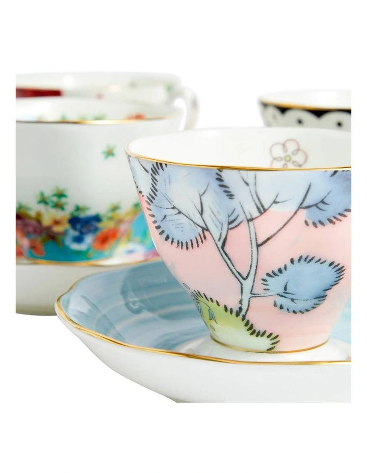 1920-1960 100 Years Teacup & Saucer Set of 5 in Multi image 3