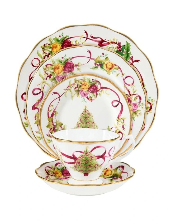 Christmas Tree Dinnerware Set 5 Pieces in Multi image 1