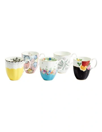 1920 - 1960 100 Years Mug 400ml Set of 5 in Mixed
