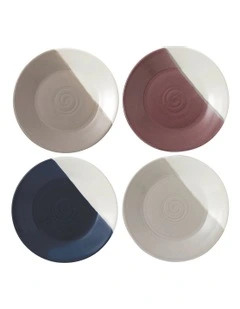 Coffee Studio 16cm Set of 4 Plates Grey/Blue/Brown