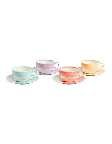 1815 Bright Cappuccino/Saucer 256ml Set of 4 Mixed in Multi
