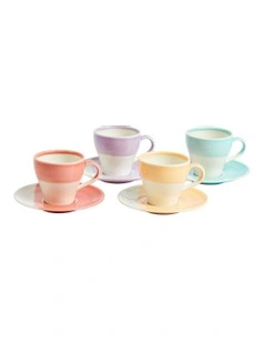 1815 Bright Espresso & Saucer 110ml Set of 4 Mixed