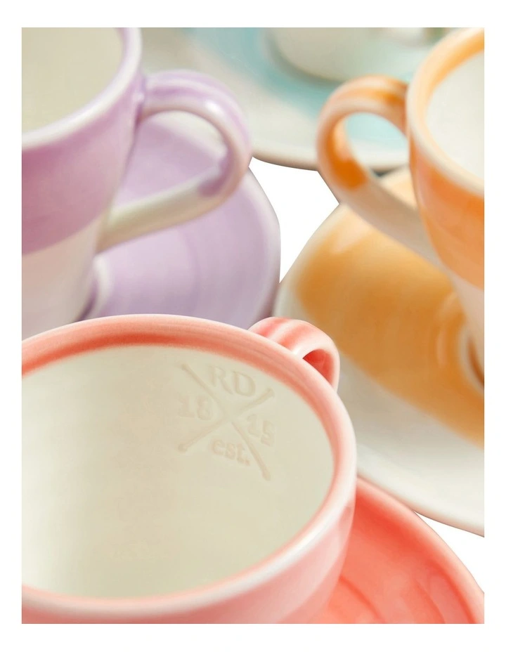 1815 Bright Espresso & Saucer 110ml Set of 4 Mixed image 2