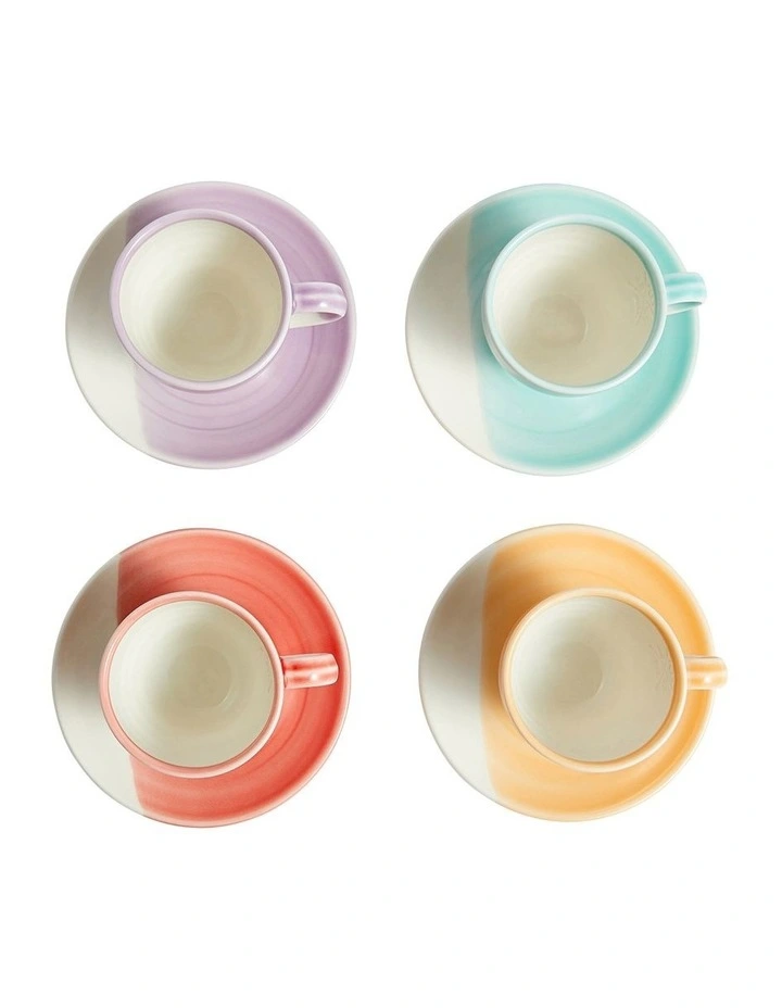1815 Bright Espresso & Saucer 110ml Set of 4 Mixed image 6
