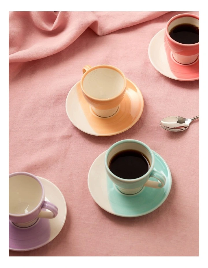 1815 Bright Espresso & Saucer 110ml Set of 4 Mixed image 7