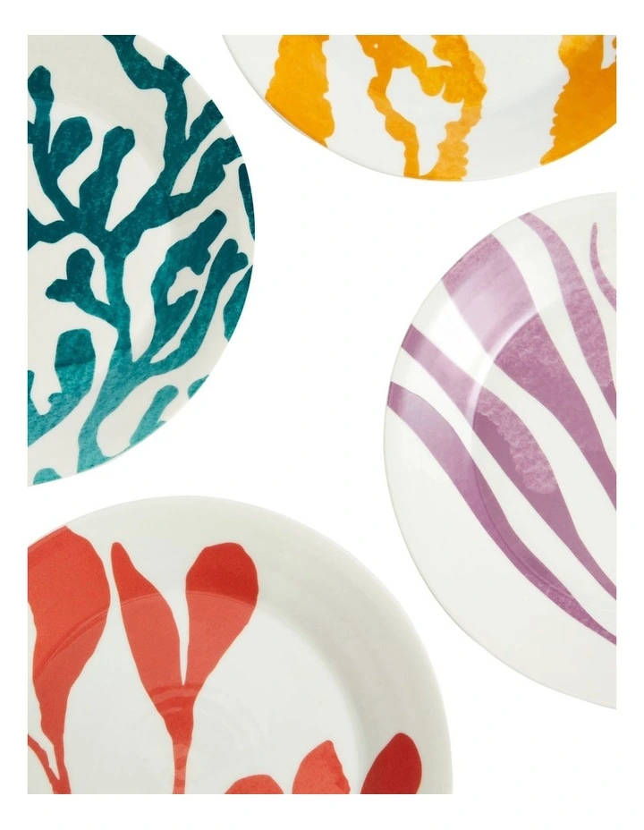 1815 Bright Plate 24cm Patterned Set of 4 Mixed image 2