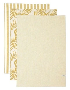 1815 Bright Tea Towels Set of 3, Mustard