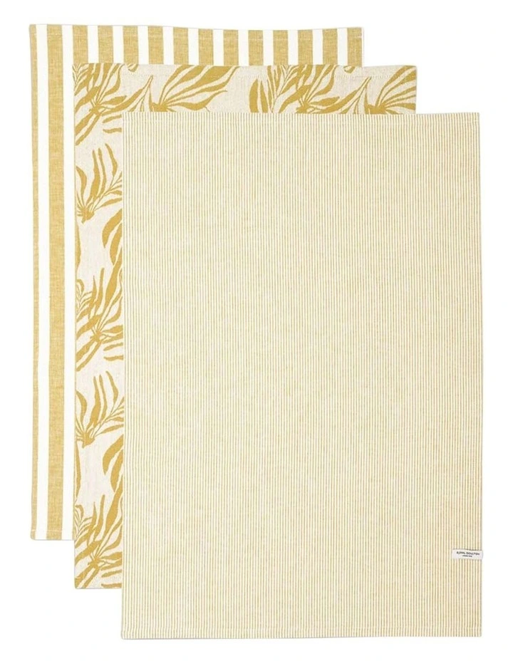 1815 Bright Tea Towels Set of 3, Mustard image 1