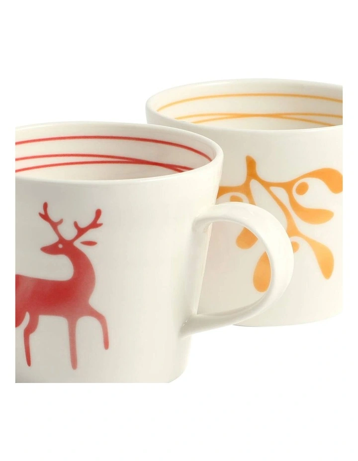 1815 Mixed Pattern Christmas Mug Set of 4 400ml in Multi image 2