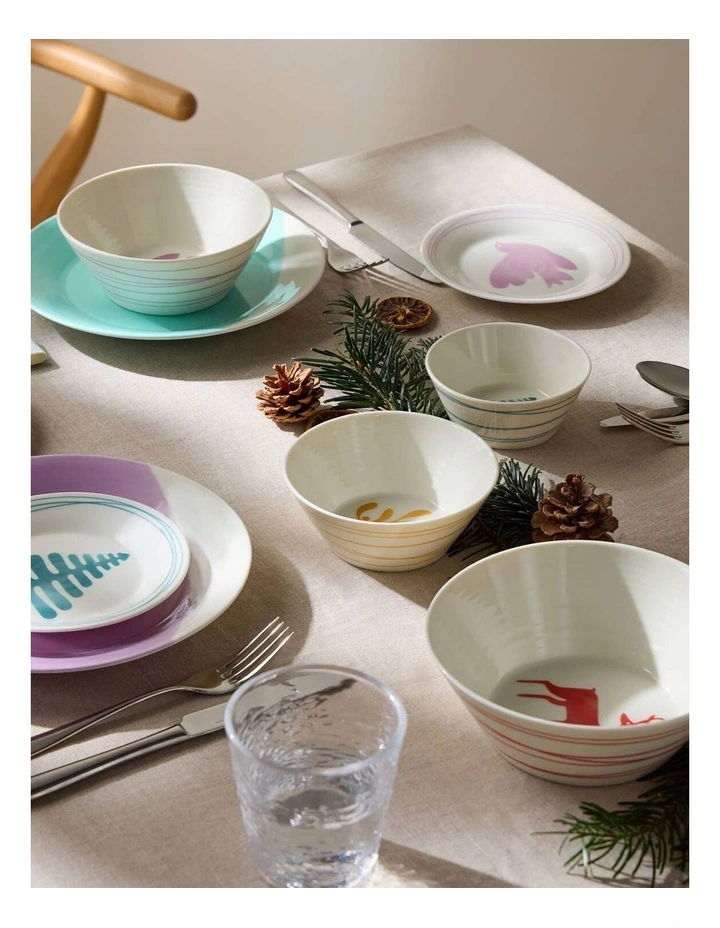 1815 Mixed Pattern Christmas Stacking Bowl Set of 4 in Multi image 3