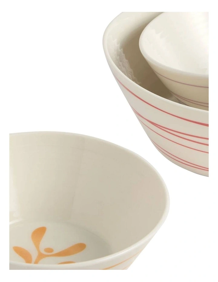 1815 Mixed Pattern Christmas Stacking Bowl Set of 4 in Multi image 4