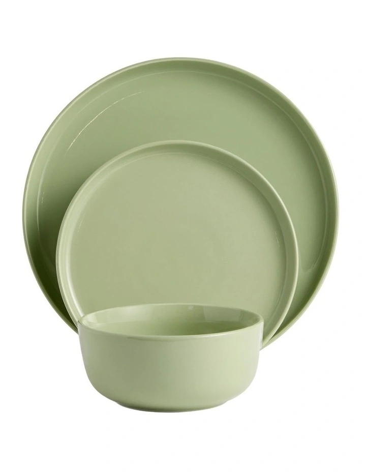 Collective Dinnerware Set 12 Pieces in Green image 1