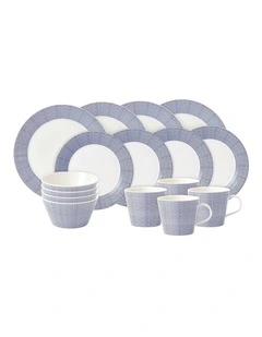 Pacific Dinnerware Set 16 Piece in Blue Dots