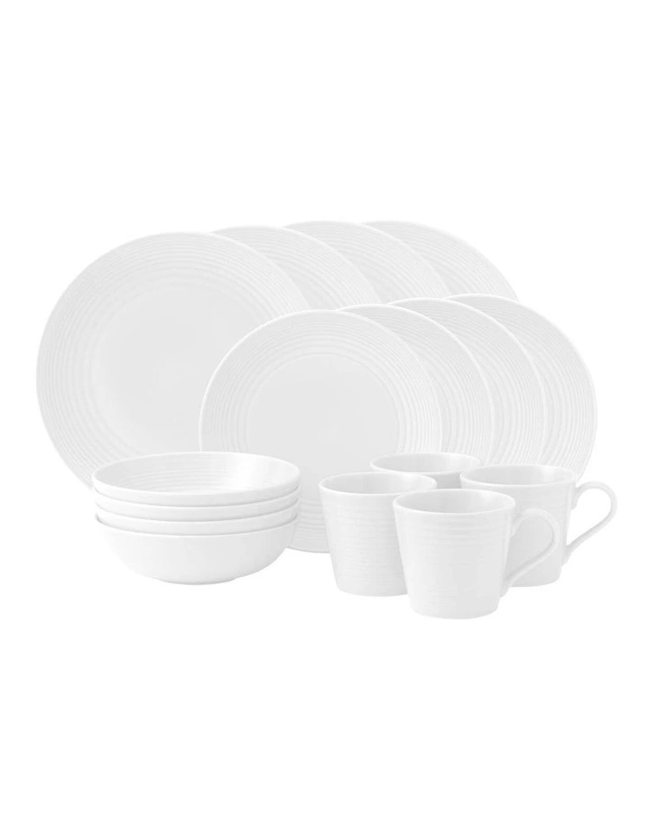 Gordon Ramsay Maze Dinnerware Set With Mugs 16 Piece in White image 1