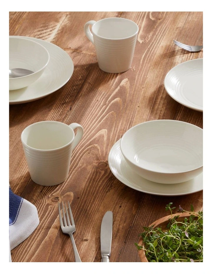 Gordon Ramsay Maze Dinnerware Set With Mugs 16 Piece in White image 2