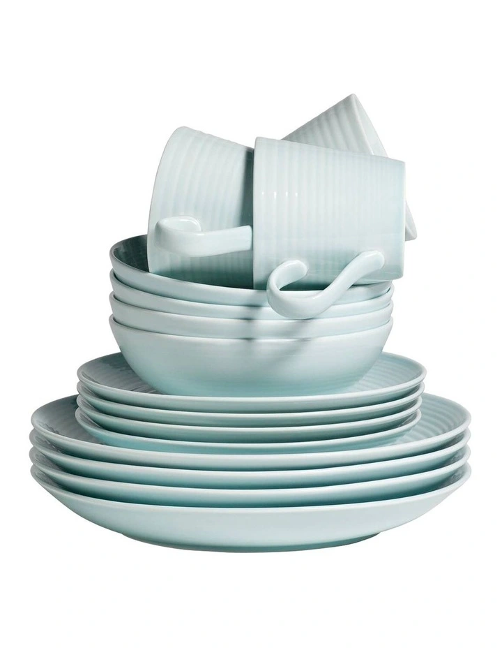 Gordon Ramsay Maze Dinnerware Set With Mugs 16 Piece in Blue image 1