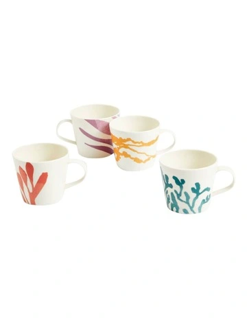 1815 Bright Mixed Pattern Mug 13.5oz Set of 4 400ml in Multi