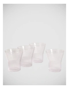 Lambeth Tumbler 300ml, Clear, Set of 4