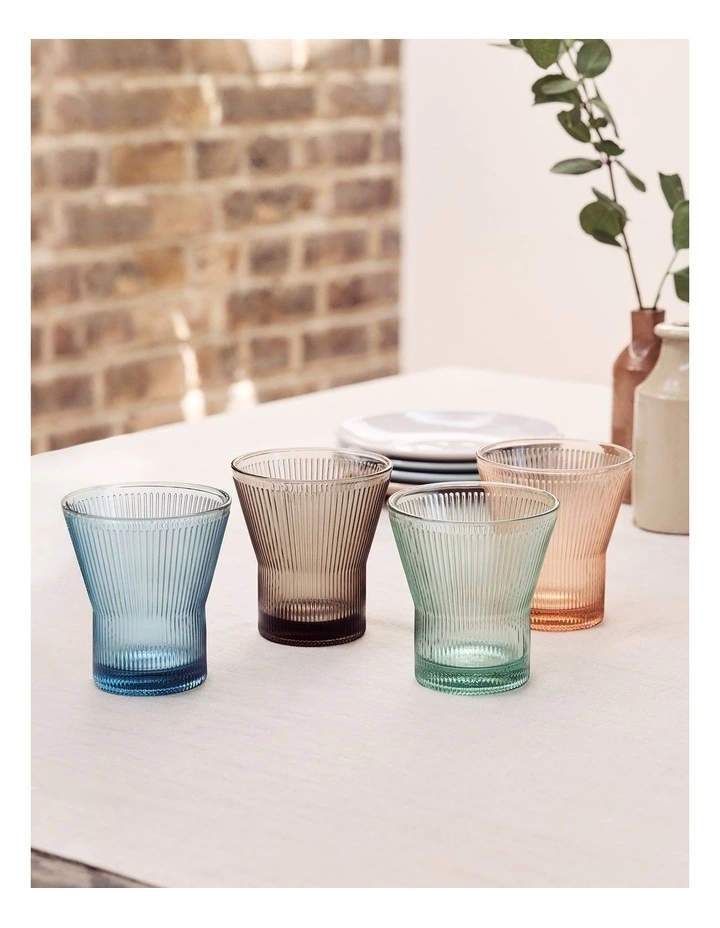 Lambeth Tumbler 300ml, Mixed Colours, Set of 4 image 2