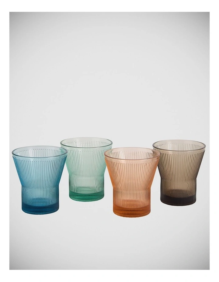 Lambeth Tumbler 300ml, Mixed Colours, Set of 4 image 3