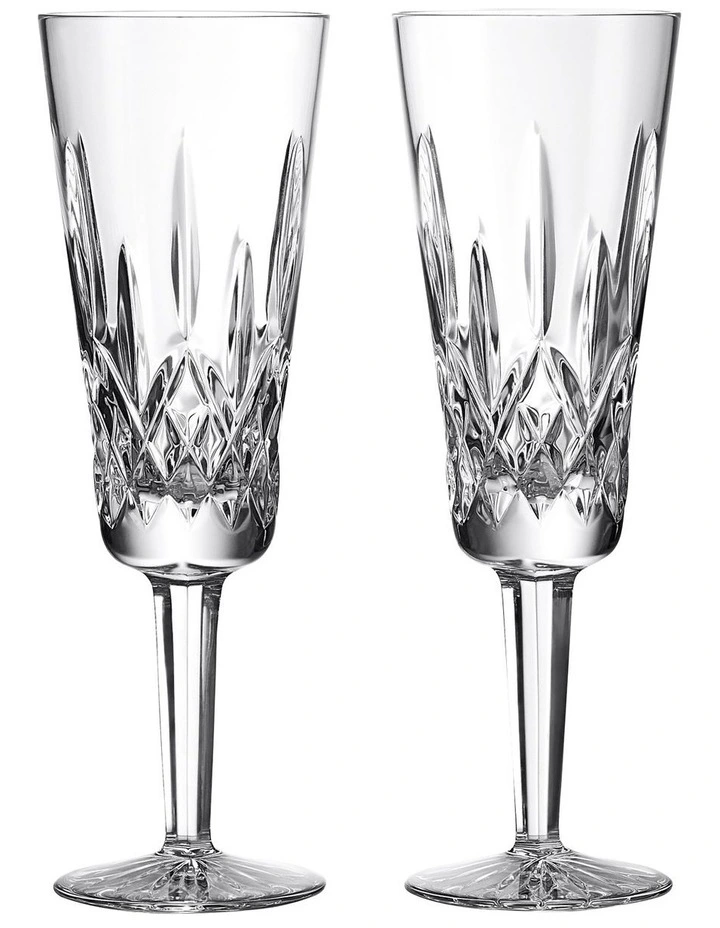 Lismore Flute Glass Set of 2 225ml in Clear image 1