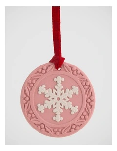 Festive Snowflake Ornament Pink / White