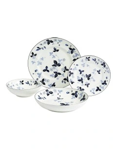 Wild Strawberry Inky Blue Dinnerware 4 Pieces in Multi