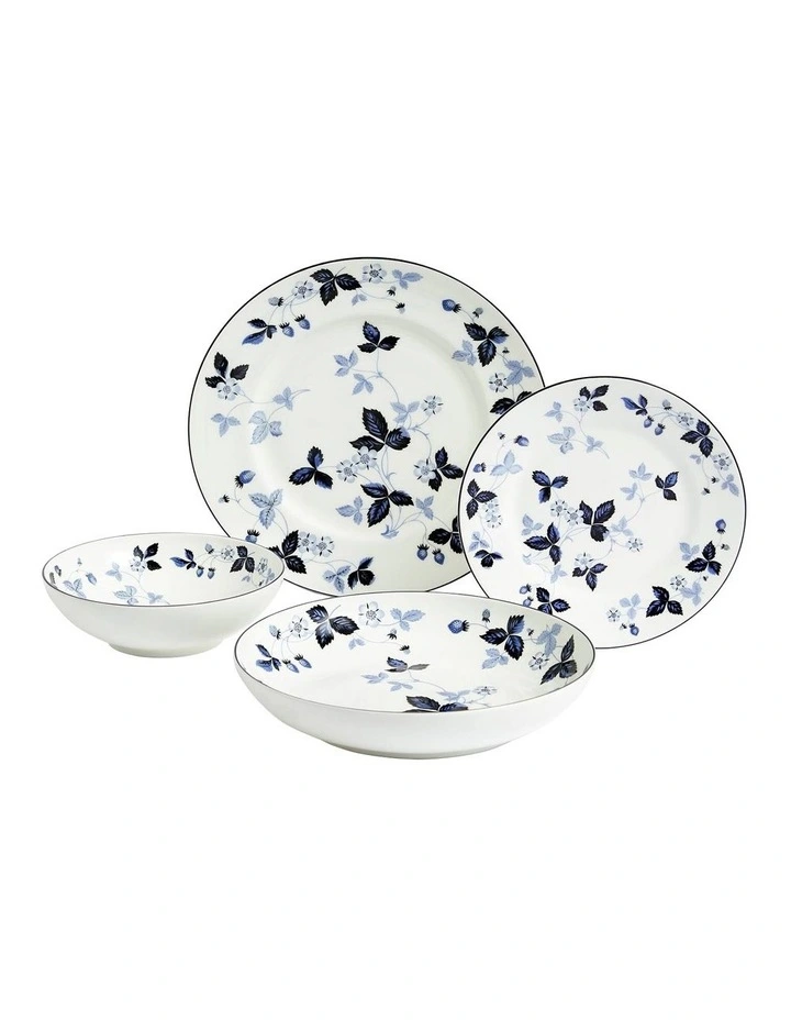 Wild Strawberry Inky Blue Dinnerware 4 Pieces in Multi image 1