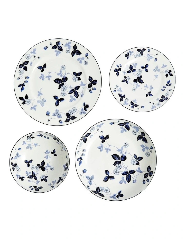 Wild Strawberry Inky Blue Dinnerware 4 Pieces in Multi image 4