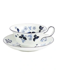 Wild Strawberry Inky Blue Teacup Saucer 177ml in Multi-colour