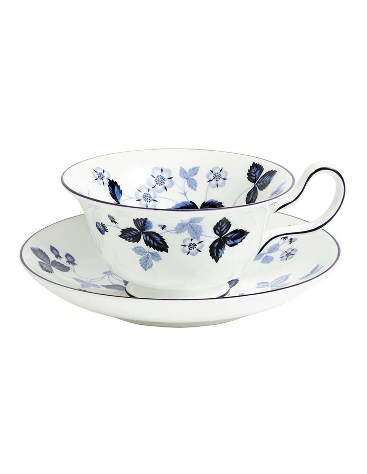 Wild Strawberry Inky Blue Teacup Saucer 177ml in Multi-colour image 1