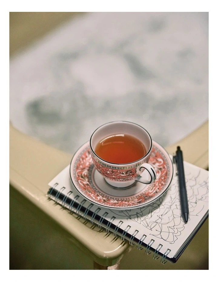 Florentine Teacup and Saucer 174ml in Salmon image 7