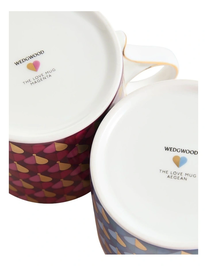 Love Mug 330ml Set of 2 in Magenta/Aegean image 3