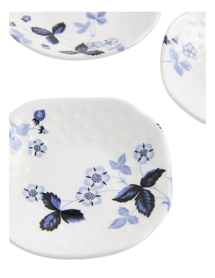 Wild Strawberry Soy Dish Set of 5 in Inky Blue image 2