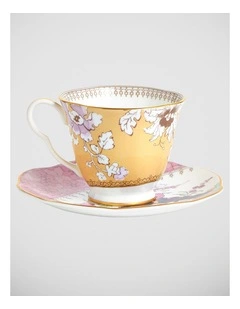 Butterfly Bloom Teacup & Saucer Set Yellow