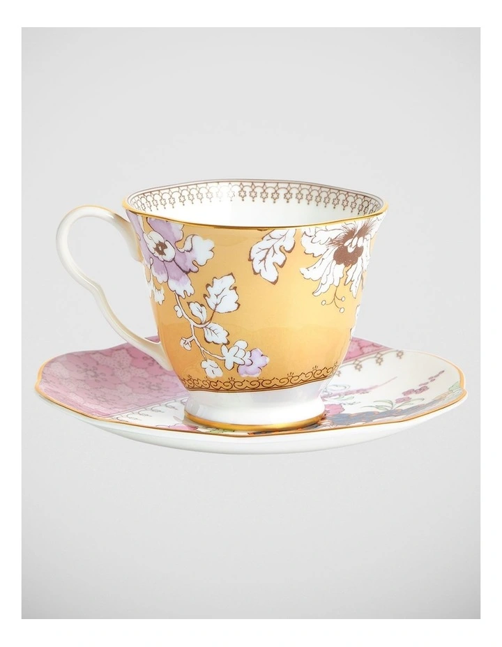 Butterfly Bloom Teacup & Saucer Set Yellow image 1