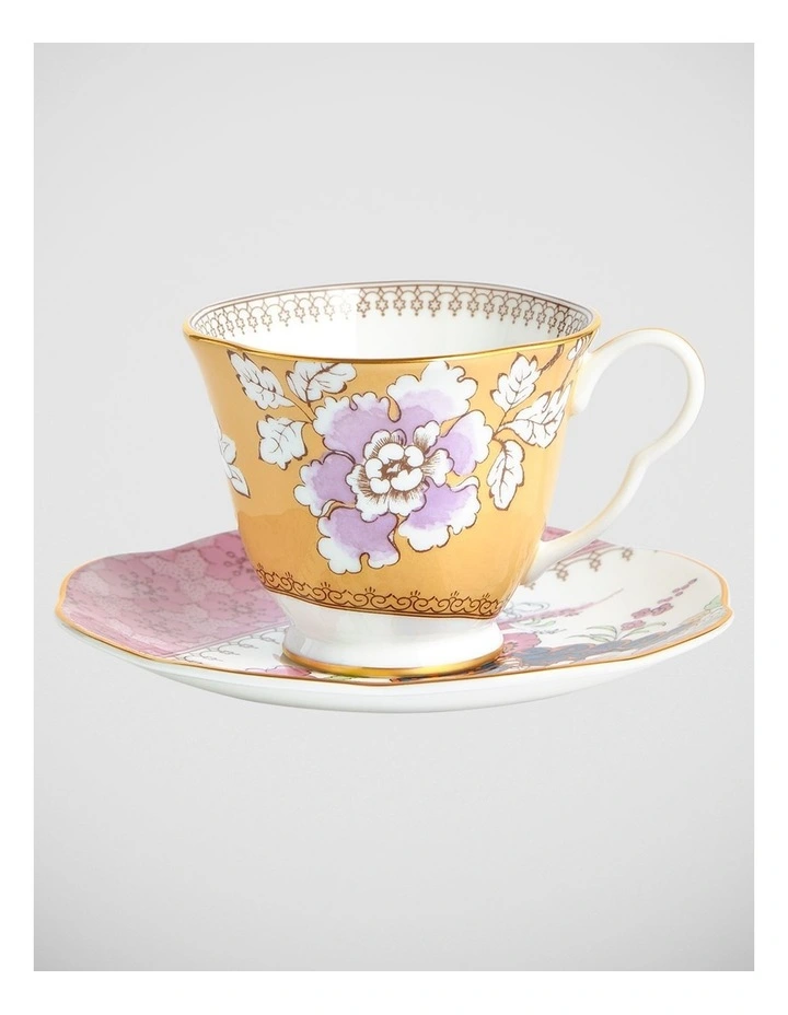 Butterfly Bloom Teacup & Saucer Set Yellow image 4