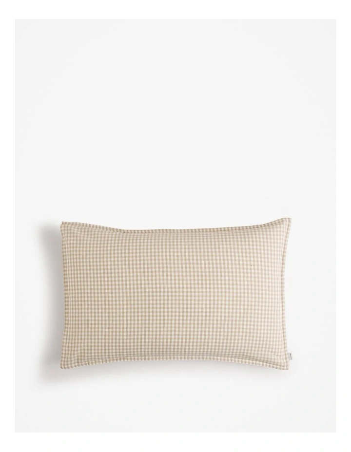 Noni Gingham Standard Pillowcase Pair in Natural image 1