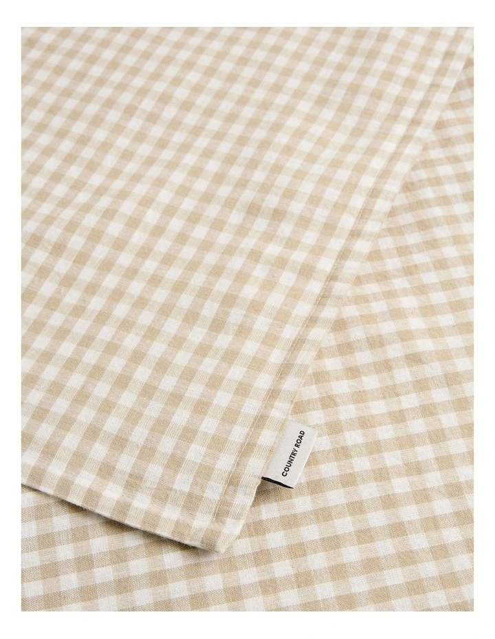 Noni Gingham King Quilt Cover in Natural image 3